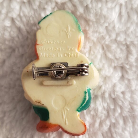 Vintage Gibson Greeting Leprechaun Pin 4 Leaf Clover St. Patrick's Day - Picture 5 of 6